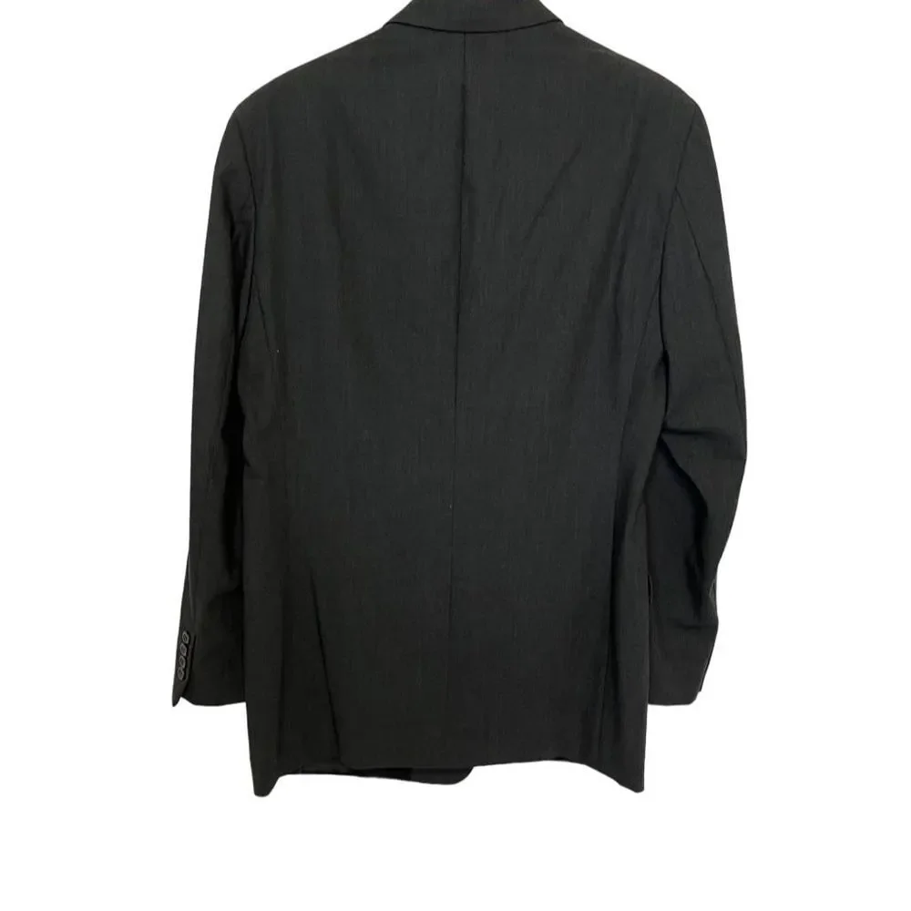 DKNY Men's Black Wool Notch Lapel Suit Size 40 Big & Tall Formal